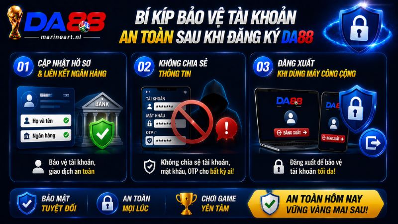 Bí kíp bảo vệ tài khoản an toàn sau khi đăng ký DA88