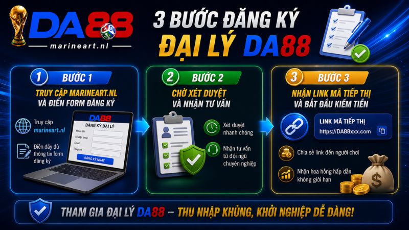 Hướng dẫn chi tiết 3 bước đăng ký đại lý DA88 cực chuẩn